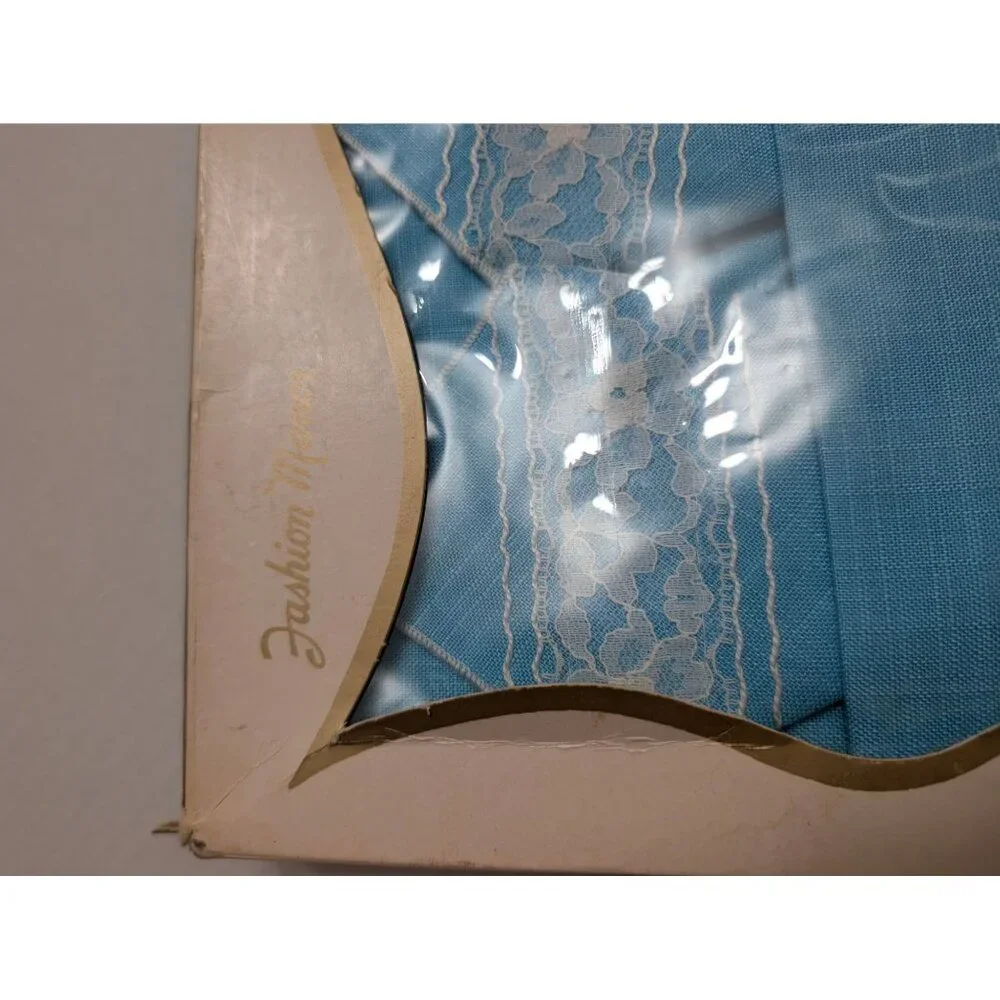 Penneys Majestic Creations Teal Blue 52x52 Tablecloth Napkin Rayon Fashion Manor